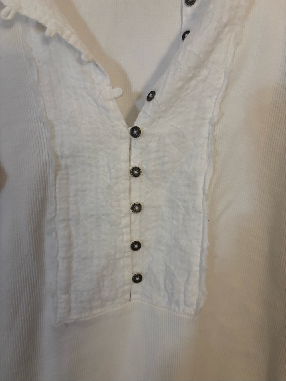Anthropologie Pilcro Ivory Puff Sleeve Top Size M - Picture 3 of 7